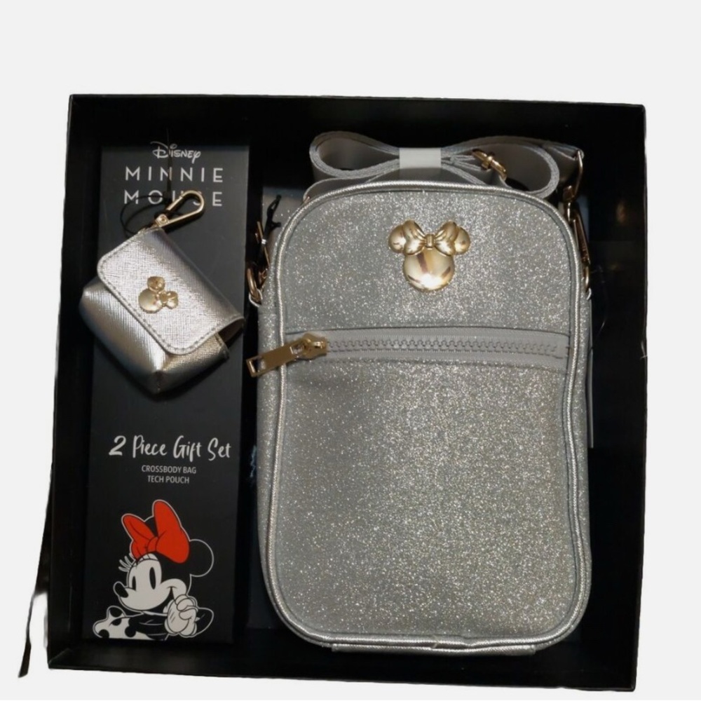 Disney Minnie Mouse Silver Crossbody Bag Set